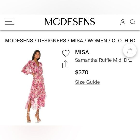 Misa Los Angeles Pink Floral Midi Dress - Picture 3 of 16